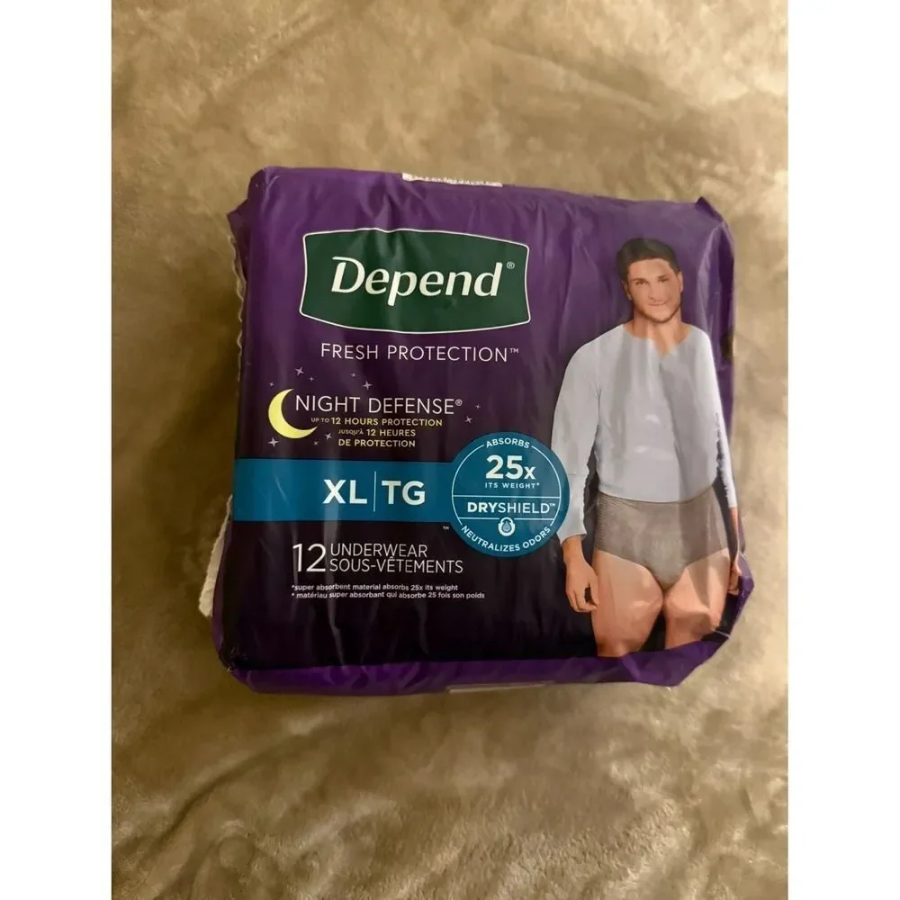 Depend Night Defense Adult Incontinence Underwear for Men 12 Count XL
